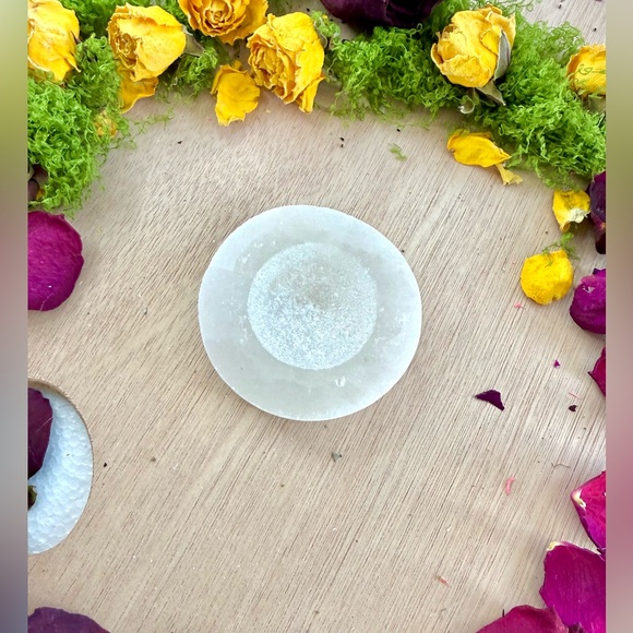 Selenite Sphere Holder + Orca Agate Sphere - Picture 5 of 8